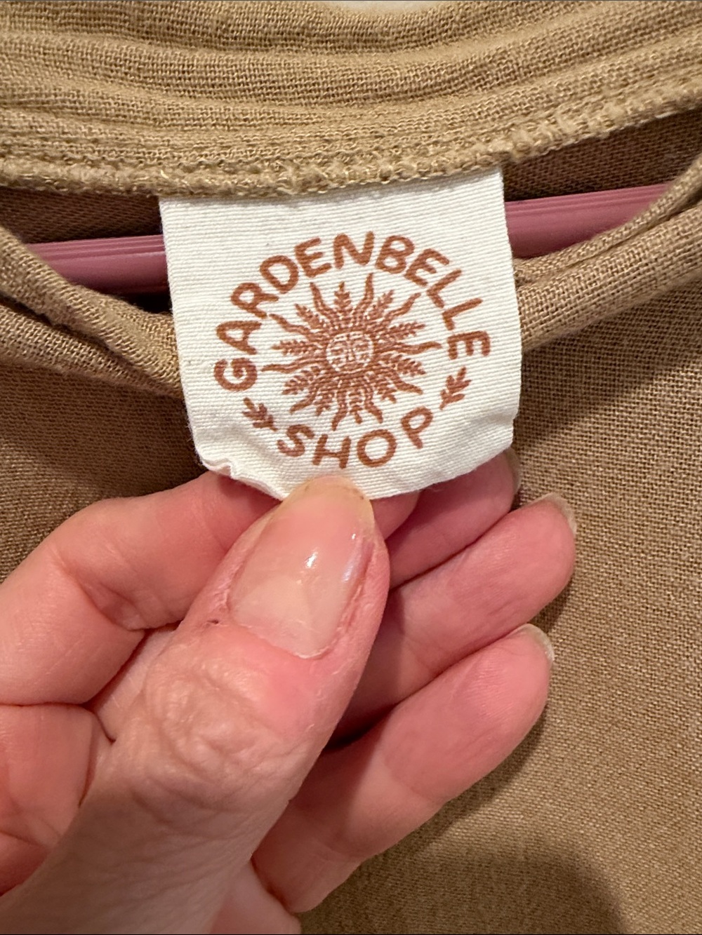 Casual Oversized Gardenbelle Long-Sleeve Top - Tan - Picture 4 of 4